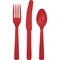 Party Central 3-Piece Disposable Party Cutlery Sets - 7.5" - Classic Red - Club Pack of 216
